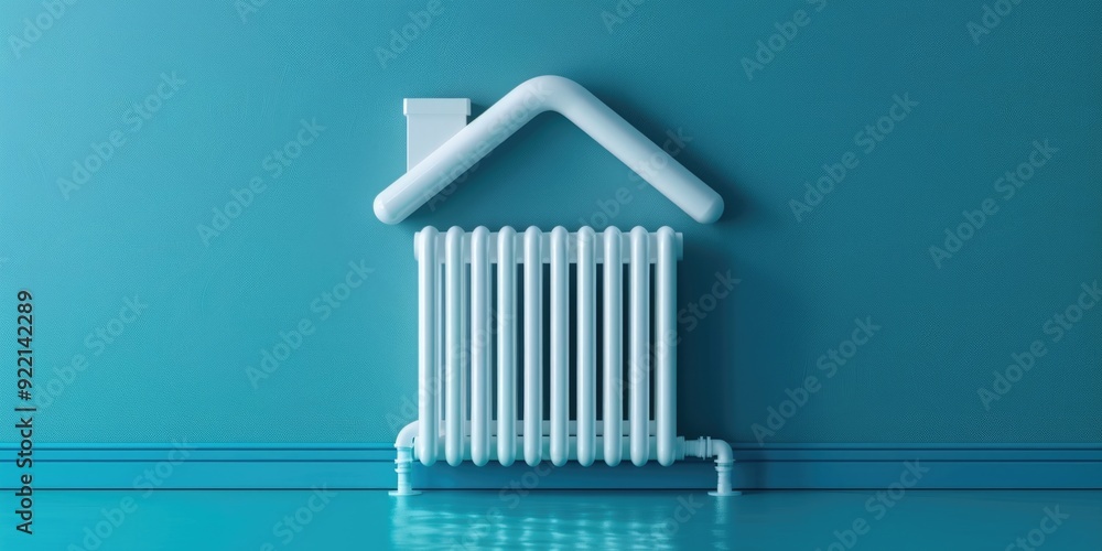 House Heating. Concept of Radiator Shape in the Form of a Home for Winter Supply House Heating. Concept of Radiator Shape in the Form of a Home for Winter Supply