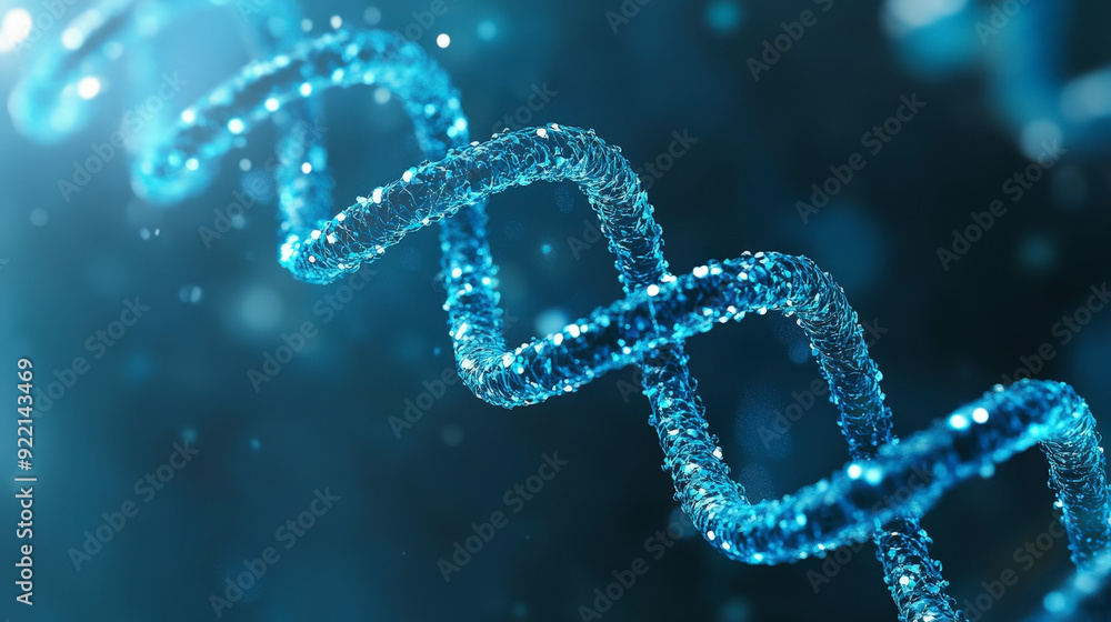 A detailed, 3D-rendered image of a DNA double helix, showcasing its intricate structure and sequence of nucleotides, bathed in a blue light. A detailed, 3D-rendered image of a DNA double helix, showcasing its intricate structure and sequence of nucleotides, bathed in a blue light.