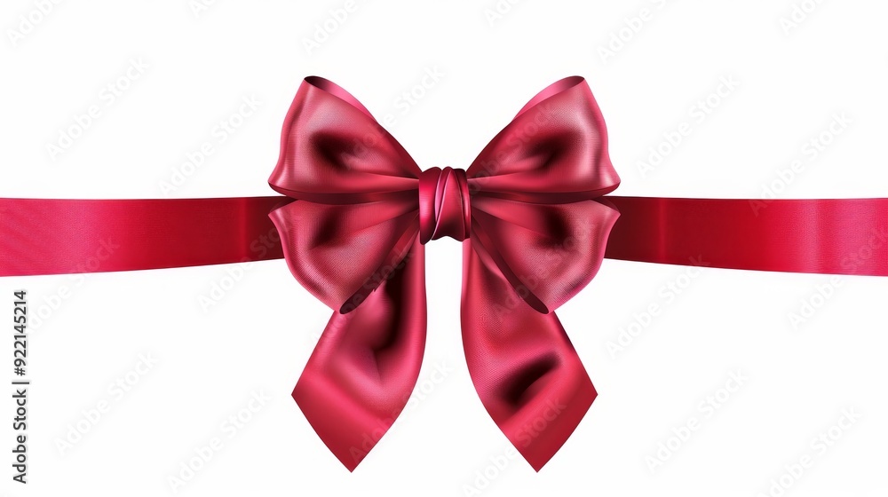 The modern illustration of a red ribbon with a bow is isolated over a white background. The modern illustration of a red ribbon with a bow is isolated over a white background.