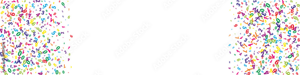 Scattered numbers. Colorful childish digits Scattered numbers. Colorful childish digits