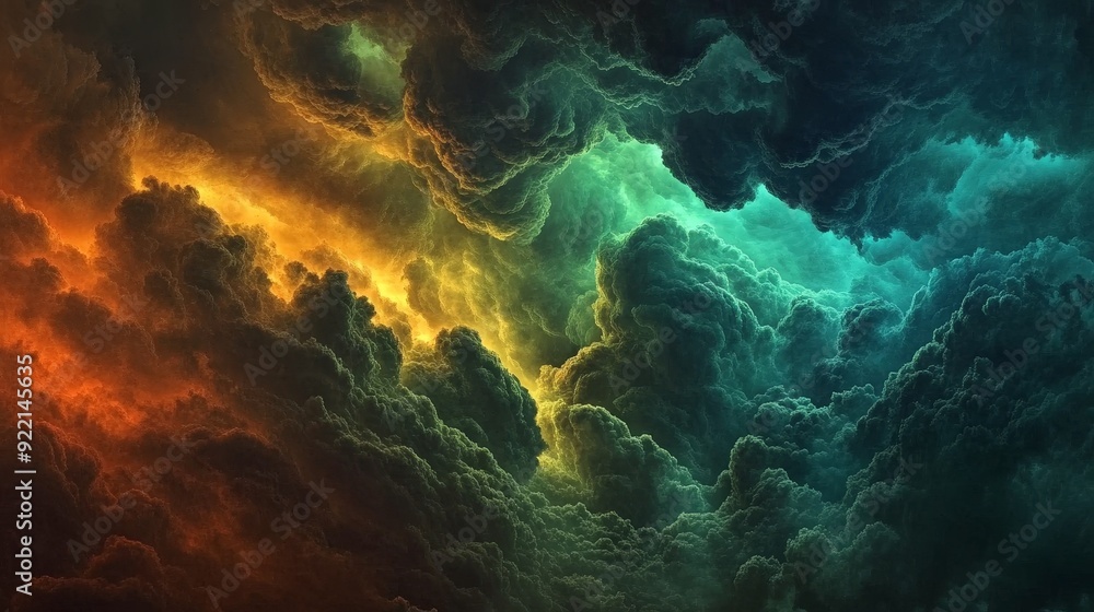 A dynamic scene of clouds rapidly changing shapes and colors as a storm approaches. The clouds are dark and brooding, creating a sense of anticipation and power A dynamic scene of clouds rapidly changing shapes and colors as a storm approaches. The clouds are dark and brooding, creating a sense of anticipation and power
