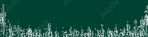 School math notebook cover. White chalk numbers