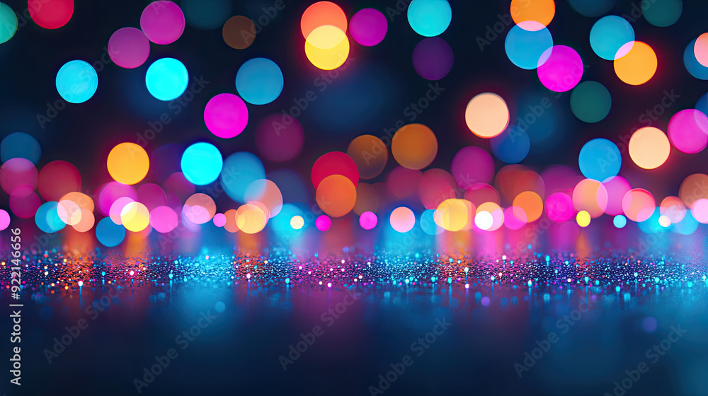 A vibrant array of colorful bokeh lights creating a festive and cheerful atmosphere, perfect for background use or decorations. A vibrant array of colorful bokeh lights creating a festive and cheerful atmosphere, perfect for background use or decorations.