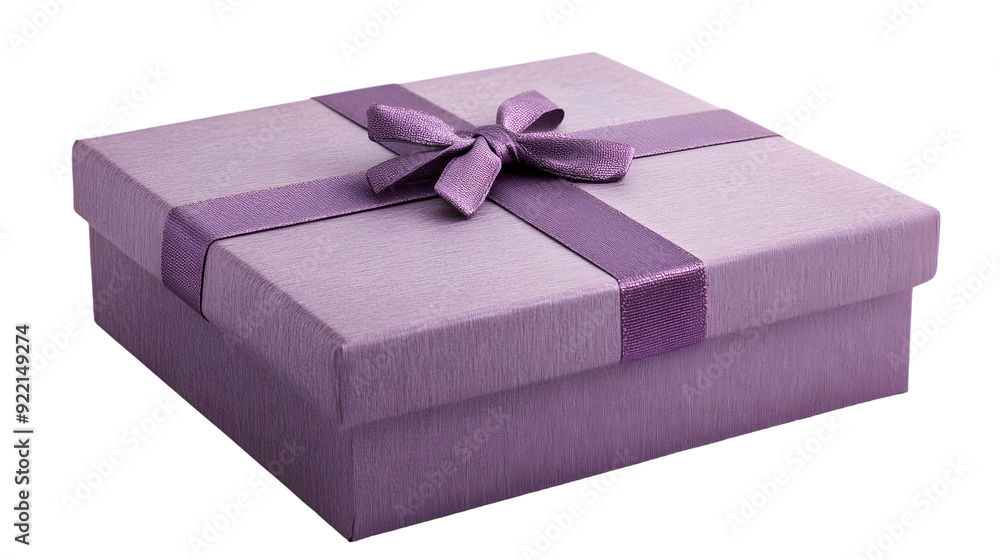 Obraz premium Purple gift box, isolated on white background