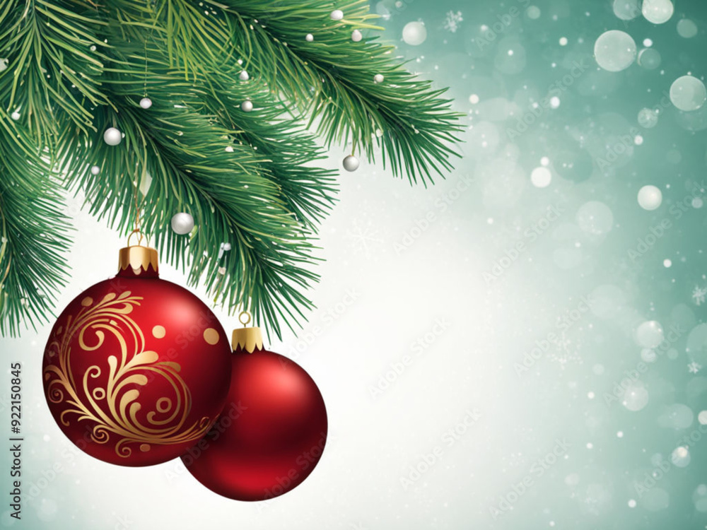 christmas background with balls and fir branches christmas background with balls and fir branches