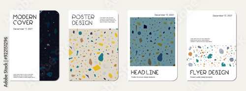 School diary cover design. Terrazzo abstract