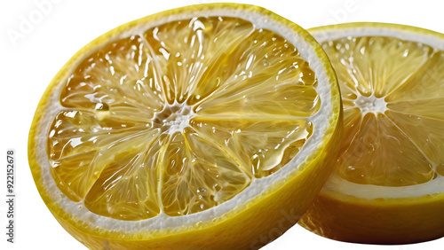 lemon slices on white