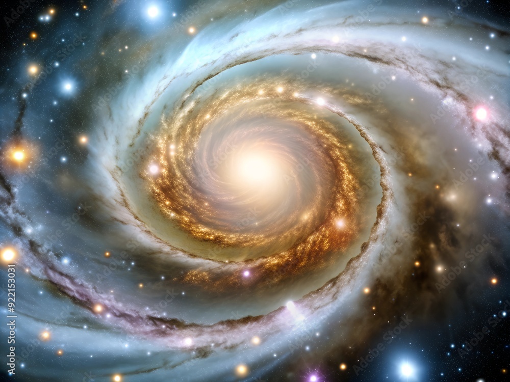 an elegant and mesmerizing background illustration of outer space, featuring a galaxy.