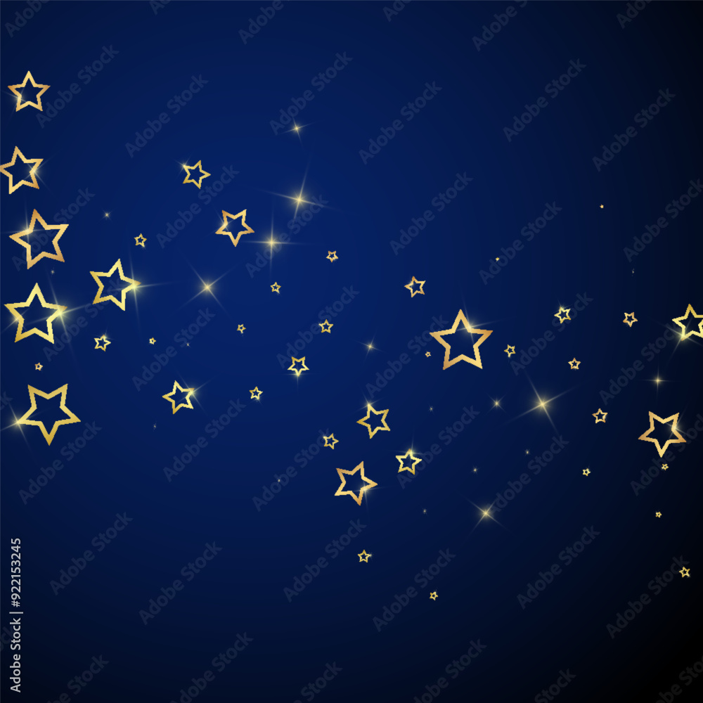 Gold sparkling star confetti. Gold sparkling star confetti.