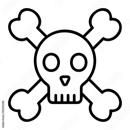 Skull and Crossbones Outline Icon