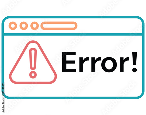Error warning sign on white background. Warning triangle with exclamation mark. The failure sign of loading
