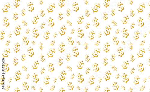 3D Dollar sign gold seamless vector editable pattern background.
Money sign vector pattern background