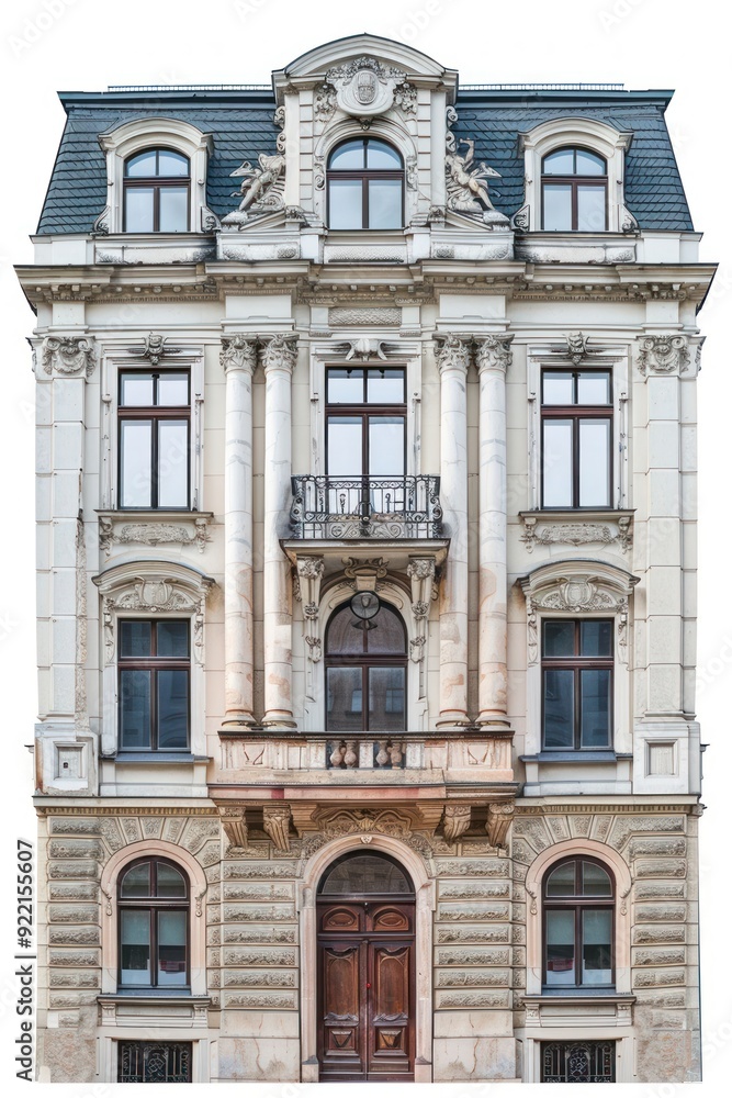 Classical German building architecture window person. Classical German building architecture window person.