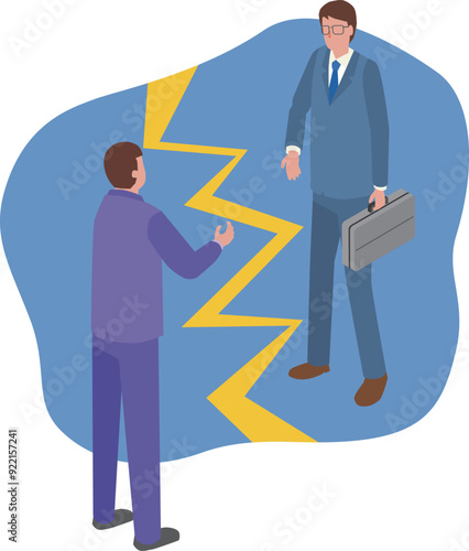 交渉決裂のイメージイラスト