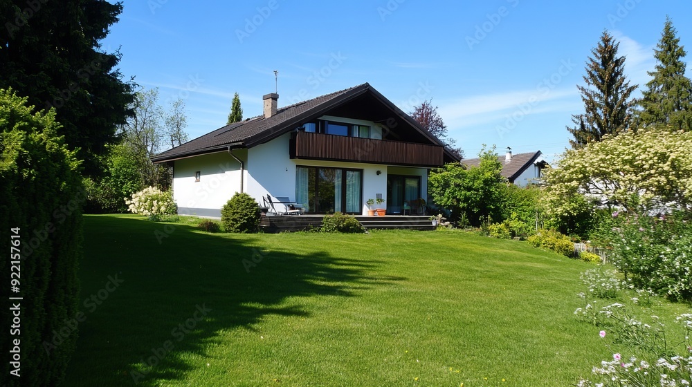 Modern House with Lush Garden Modern House with Lush Garden