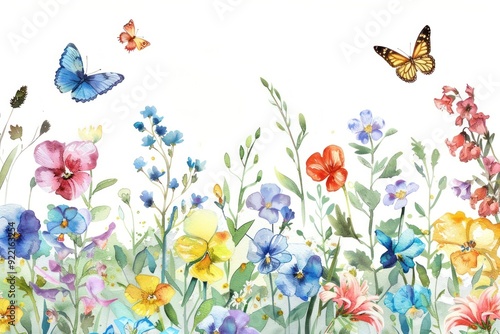 Colorful watercolor floral illustration