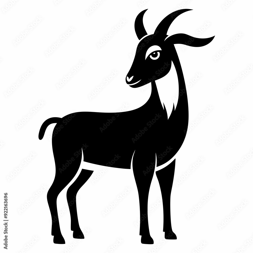 Fototapeta premium Goat silhouette vector illustration 