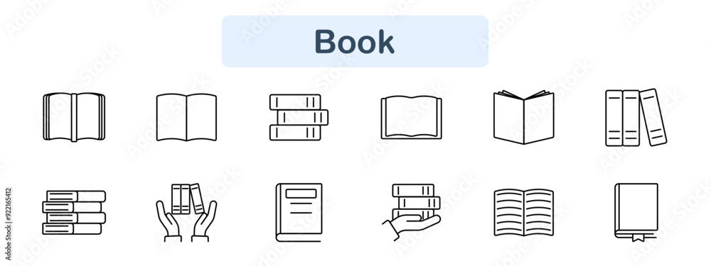 Book set icon. Open book, stack of books, reading, hands, bookmark, education, knowledge, library, literature, study, information, school, digital, paper, academic, learning, education. Book set icon. Open book, stack of books, reading, hands, bookmark, education, knowledge, library, literature, study, information, school, digital, paper, academic, learning, education.