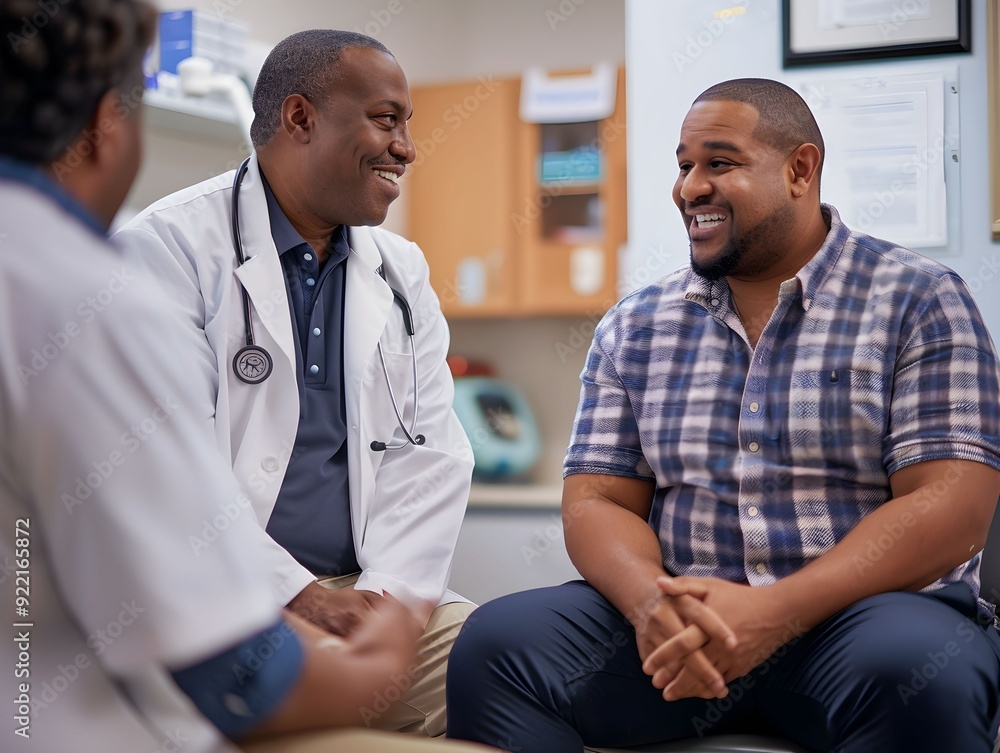 Fototapeta premium Doctor consulting with patient in a medical office during daytime