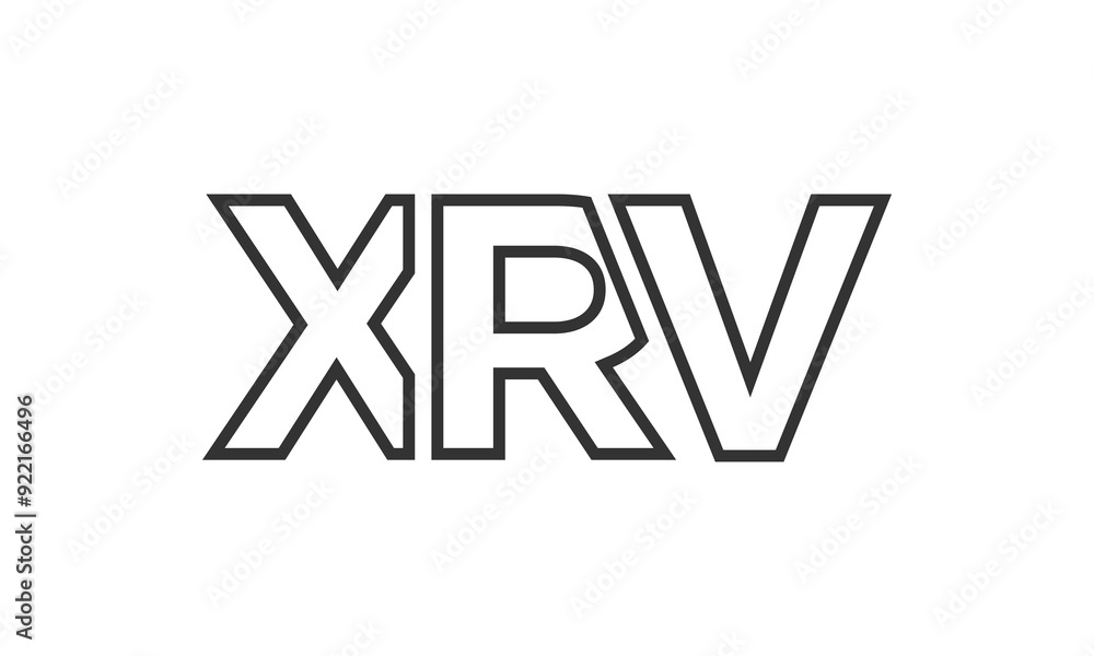 XRV logo design template with strong and modern bold text. Initial based vector logotype featuring simple and minimal typography. Trendy company identity. XRV logo design template with strong and modern bold text. Initial based vector logotype featuring simple and minimal typography. Trendy company identity.
