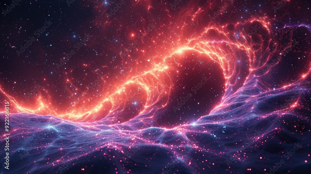 Cosmic Nebula with Glowing Particles Cosmic Nebula with Glowing Particles
