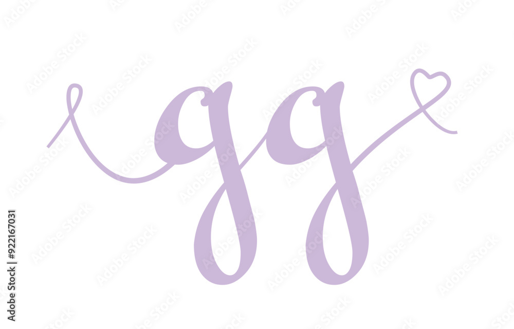 GG initial wedding monogram calligraphy vector illustration. Hand drawn lettering g and g love logo design for valentines day poster, greeting card GG initial wedding monogram calligraphy vector illustration. Hand drawn lettering g and g love logo design for valentines day poster, greeting card