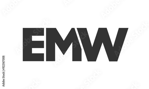 EMW logo design template with strong and modern bold text. Initial based vector logotype featuring simple and minimal typography. Trendy company identity.