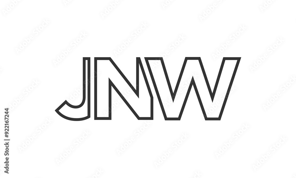 JNW logo design template with strong and modern bold text. Initial based vector logotype featuring simple and minimal typography. Trendy company identity. JNW logo design template with strong and modern bold text. Initial based vector logotype featuring simple and minimal typography. Trendy company identity.