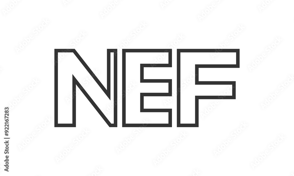NEF logo design template with strong and modern bold text. Initial based vector logotype featuring simple and minimal typography. Trendy company identity. NEF logo design template with strong and modern bold text. Initial based vector logotype featuring simple and minimal typography. Trendy company identity.