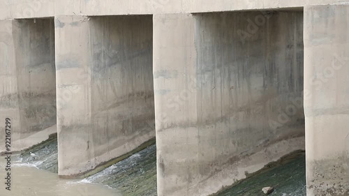 A view of a link canal bridge on the Indus River in Layyah District, Pakistan. Lovely waterside view. Beautiful 4k footage.