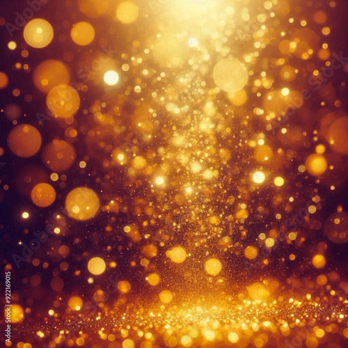 Golden Bokeh Background with Sparkling Particles 