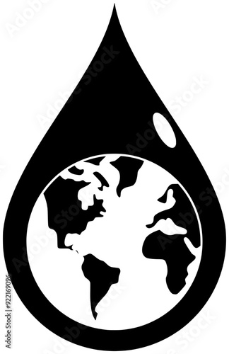 environment illustration drop silhouette save logo world icon nature outline earth ecology water life conservation clean global faucet day shape environmental care hand for vector graphic background