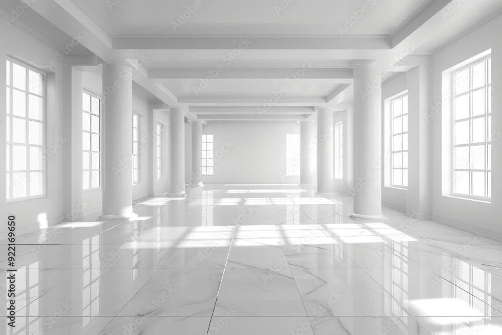 Fototapeta premium Bright spacious modern interior design