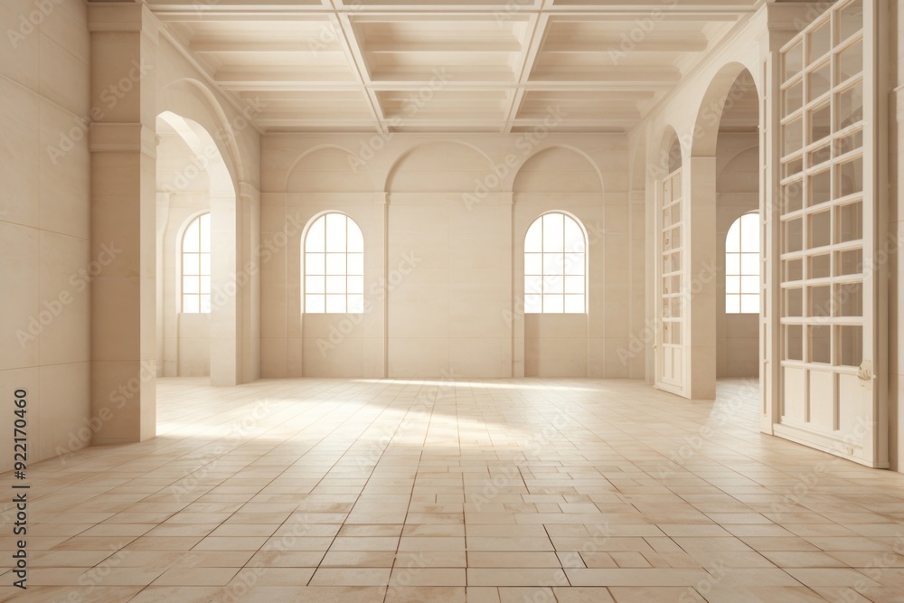 Fototapeta premium Inside castle empty architecture building flooring.