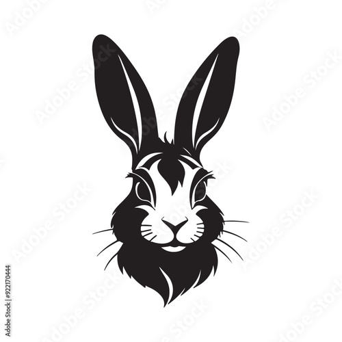 Animal face silhouette vector style with white background