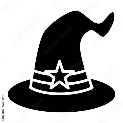 Witch Hat with Star Glyph Icon