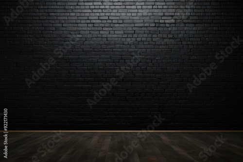 Minimal modern black brick wall architecture flooring building.