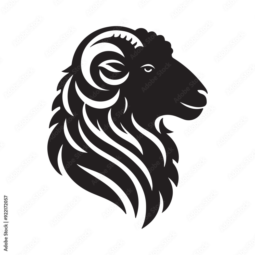 Fototapeta premium Animal face silhouette vector style with white background