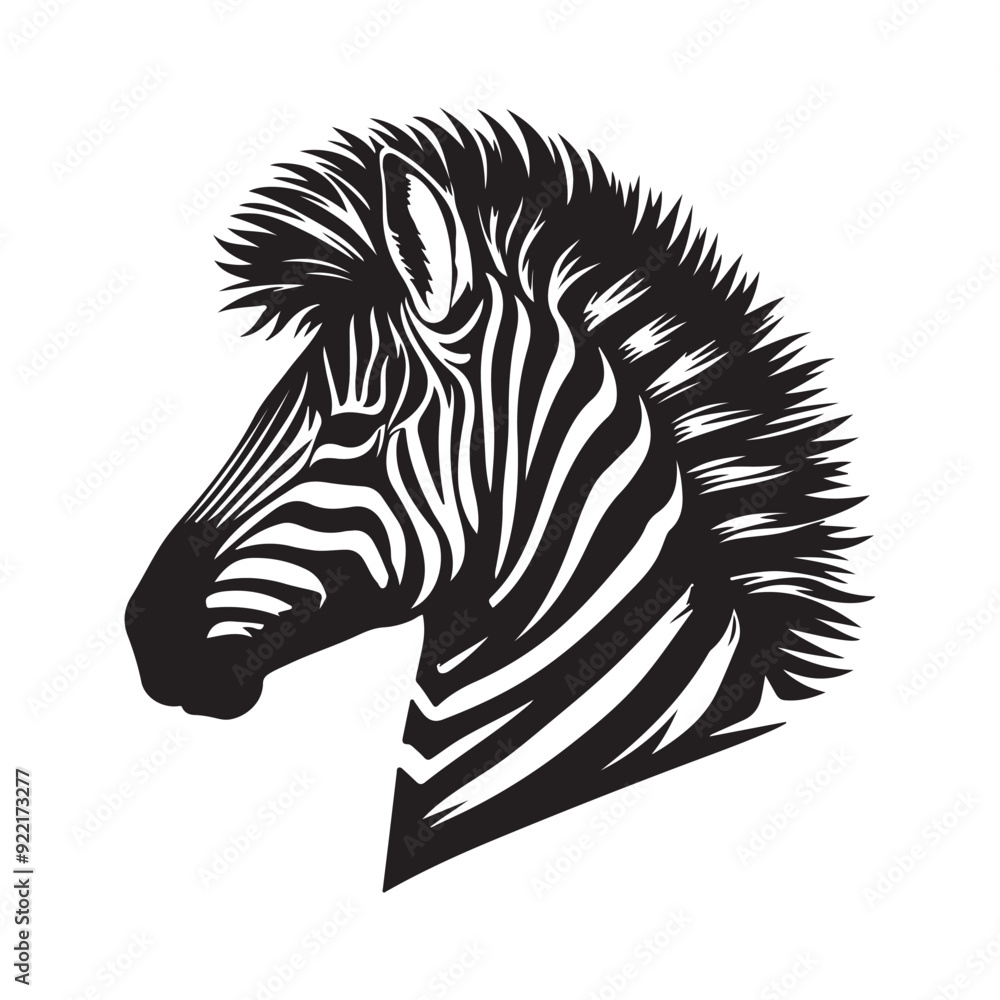 Animal face silhouette vector style with white background Animal face silhouette vector style with white background