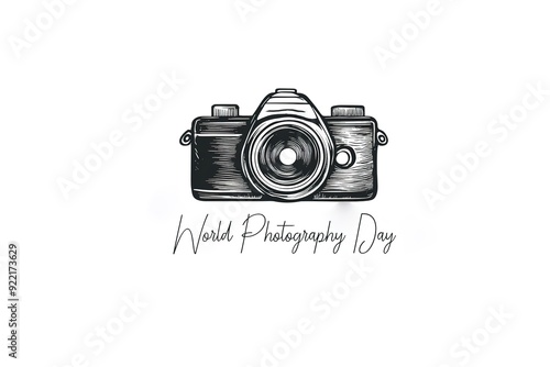 World Photography Day with World Map Background, photographer taking photo. World Photography Day social media banner and instagram banner post design