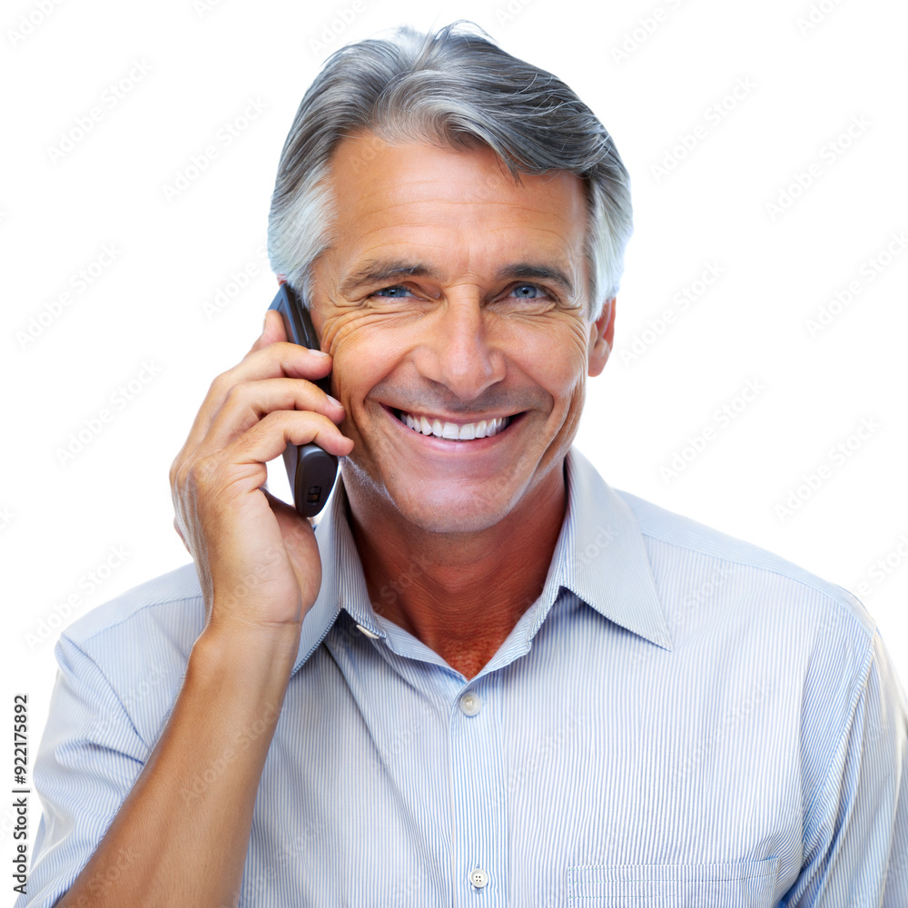 Man talking on smartphone isolated on transparent background Man talking on smartphone isolated on transparent background