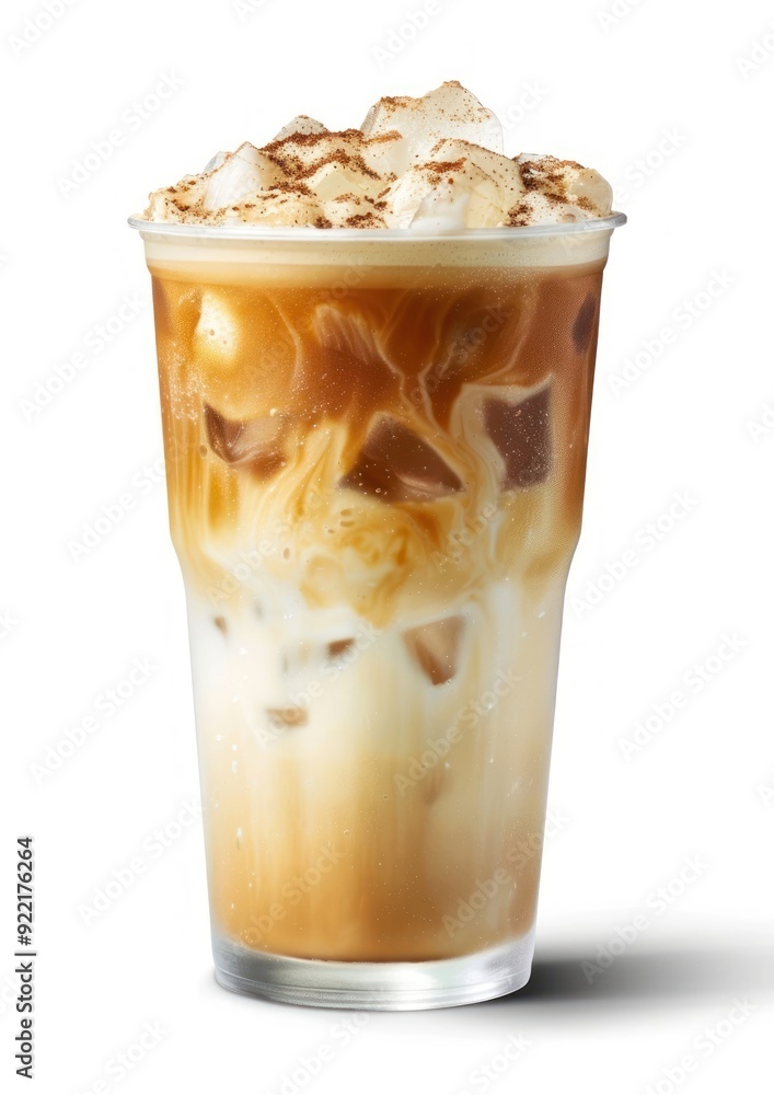 Iced coffee with milk swirls Iced coffee with milk swirls