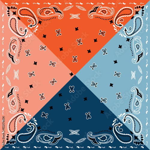 Ornamental paisley graphic for bandana or any design