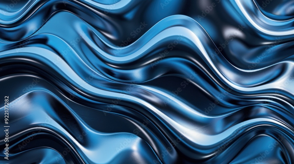 Abstract Blue Metallic Waves Abstract Blue Metallic Waves