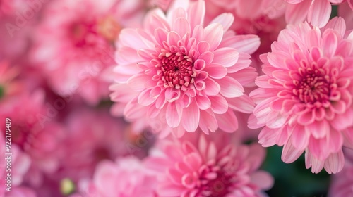 A close-up background of a pink chrysanthemum, showcasing its delicate petals and vibrant color for a natural and floral aesthetic