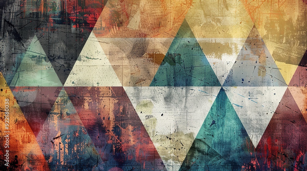 Contemporary grunge photo wallpaper featuring geometric Contemporary grunge photo wallpaper featuring geometric