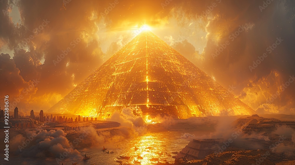 fire in the forest resolution epic scene of a golden pyramid surro fire in the forest resolution epic scene of a golden pyramid surro