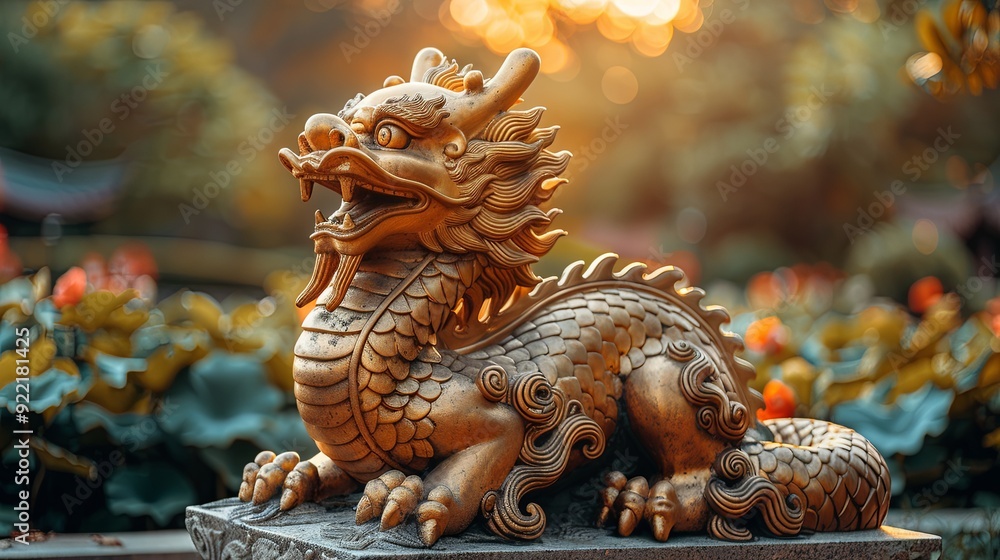 Fototapeta premium chinese dragon statue
