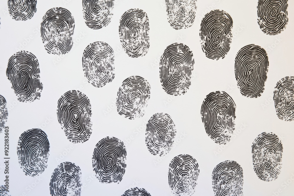 Various fingerprint patterns on white background Various fingerprint patterns on white background