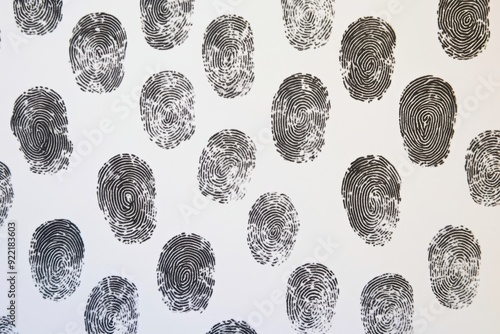 Various fingerprint patterns on white background